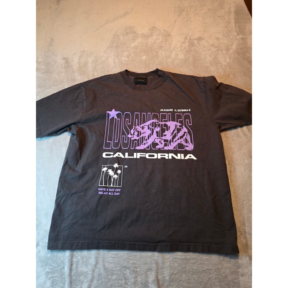 PacSun T-Shirt Mens XL Brown Los Angeles California Graphic Short Sleeve Tee